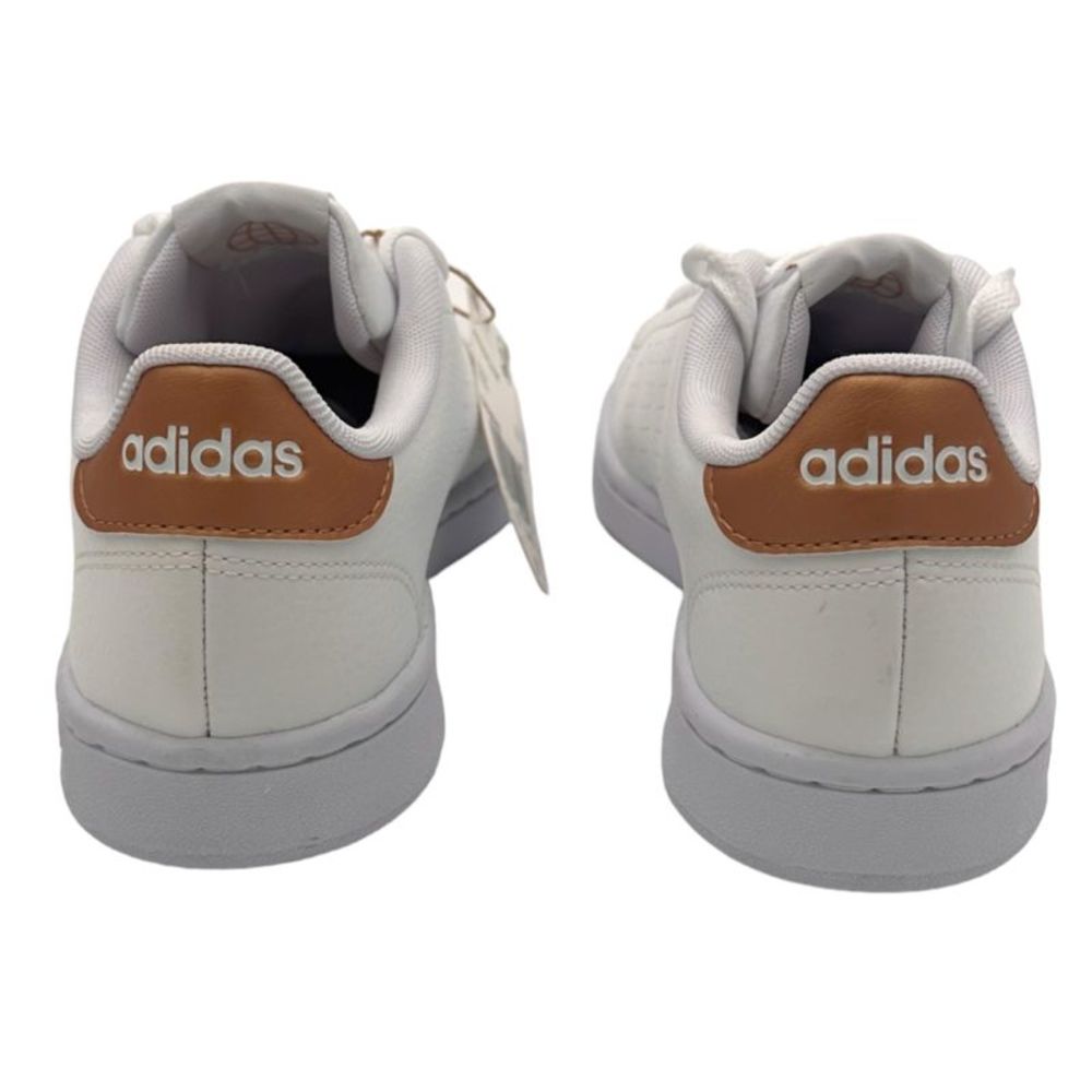 adidas Advantage Sneaker White/White/Copper Metallic US Women's Size 7 - Picture 3 of 8